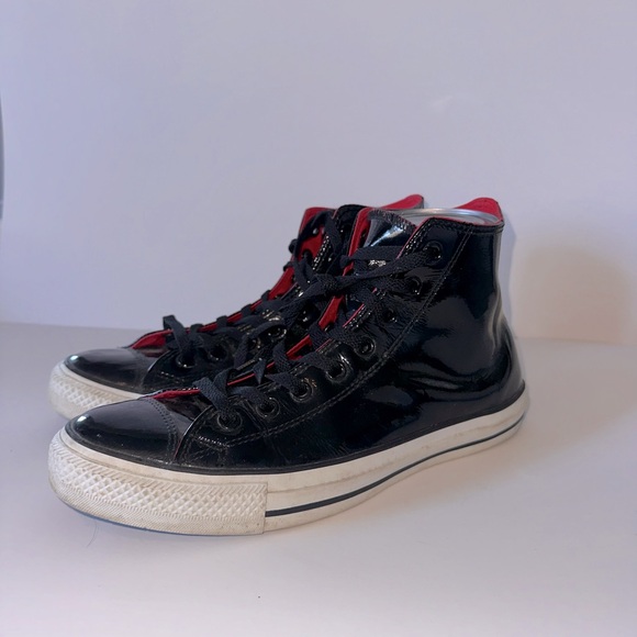 Converse Chuck Taylor All Star Black Patent Leather EUC - Men’s 9.5 - Picture 3 of 6
